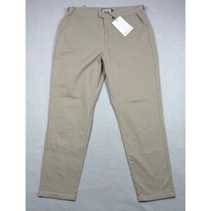 Mauvais Mens Beige Tailored Side Buckle Trousers Slim Fit Pants Size 36